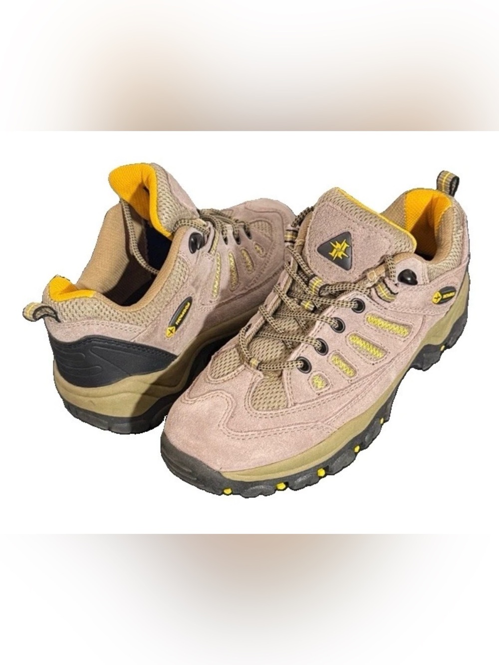 Nevados Men’s 8.5 Lightweight Hiking Trail Shoes Taupe Yellow Outdoor